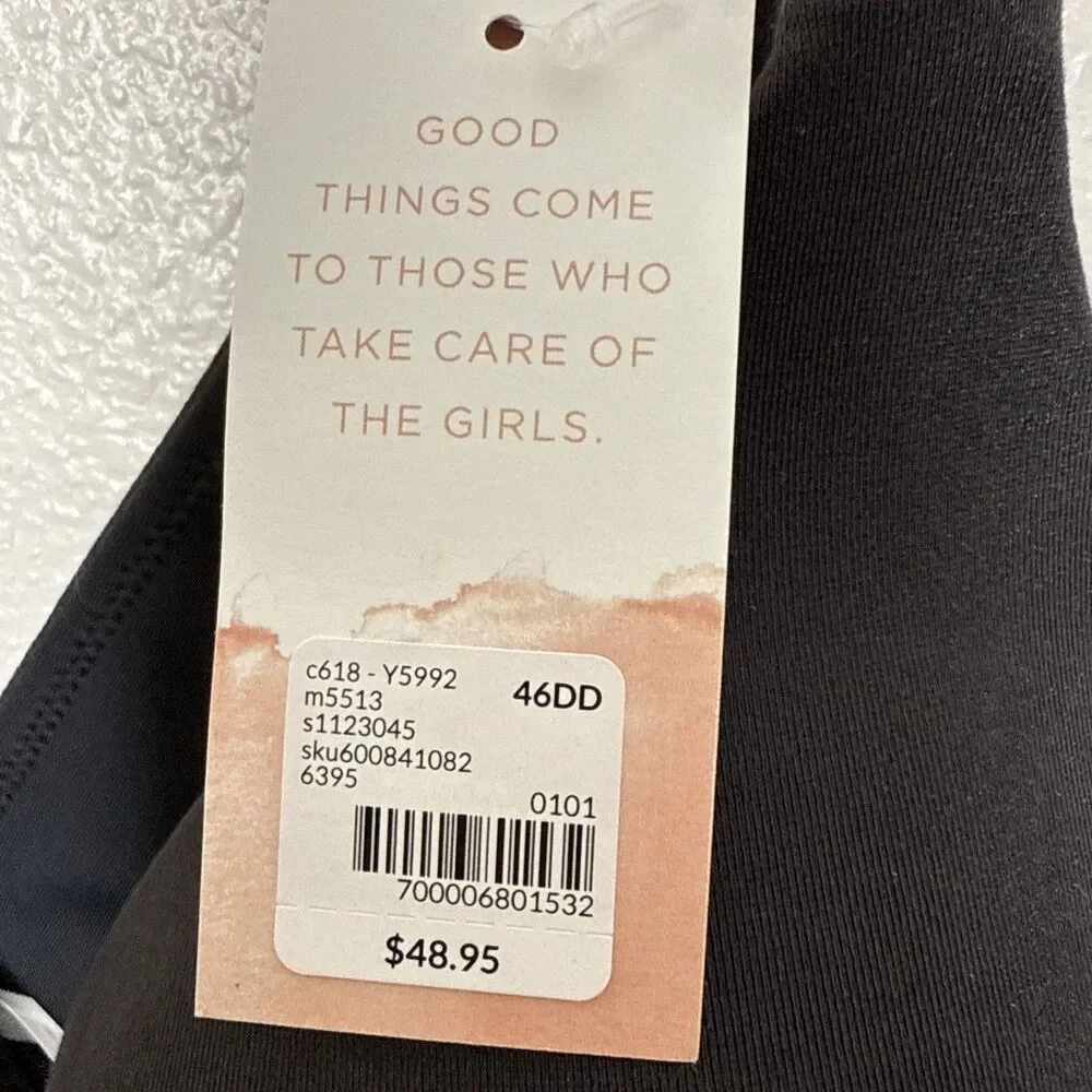 Cacique Lane Bryant 46 DD Lightly Lined No Wire Black Soft Cups NEW NWT